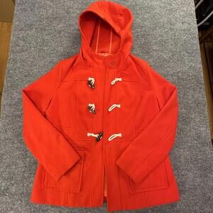 Old Navy Radiant Red Toggle Hooded Coat Size 12